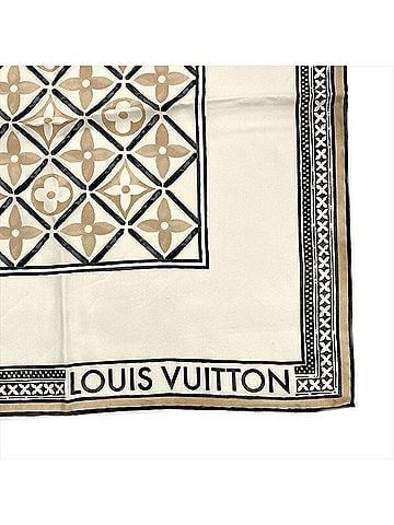Louis Vuitton Monogram Beige Silk Scarf (view 2)