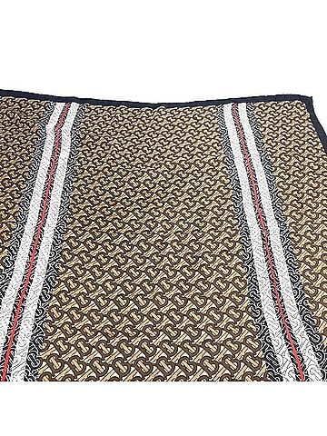 Burberry Black Brown Silk Scarf (view 2)