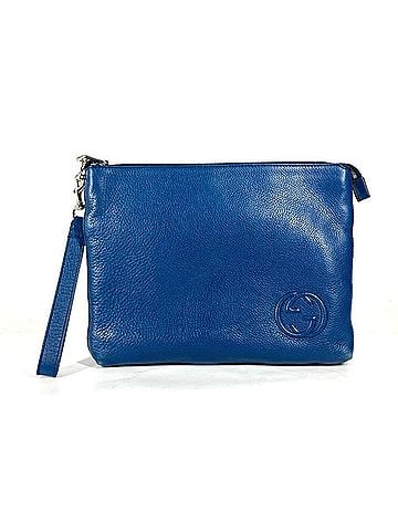 Gucci Blue Leather Clutch Bag Pouch (view 1)