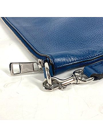Gucci Blue Leather Clutch Bag Pouch (view 2)