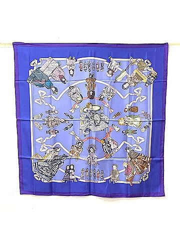 Hermès Purple Silk Scarf (view 1)