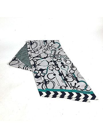 Hermès Black Green Silk Scarf (view 1)