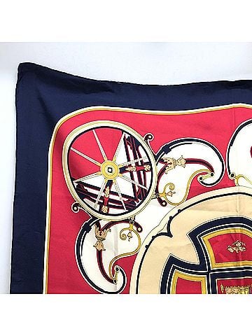 Hermès Multi-Color Navy Silk Scarf (view 2)
