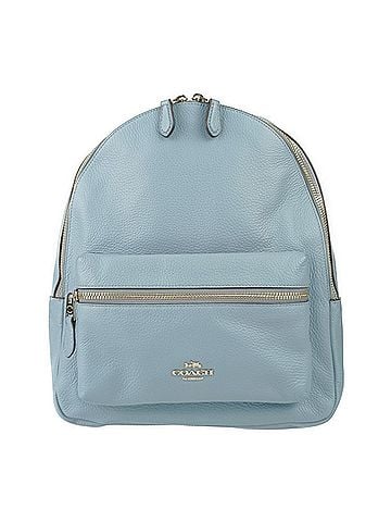 Coach Light Blue Leather Backpack (view 1)