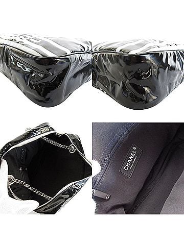 Chanel Black White Leather Shoulder Bag (view 2)
