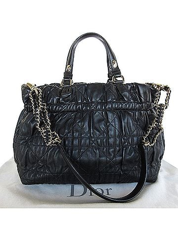 Dior Black Leather Handbag Shoulder Bag (view 1)