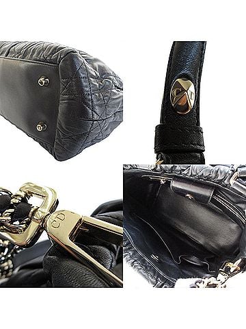 Dior Black Leather Handbag Shoulder Bag (view 2)