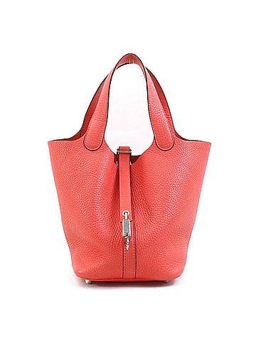 Hermès Silver Taurillon Clemence Leather Handbag (view 1)