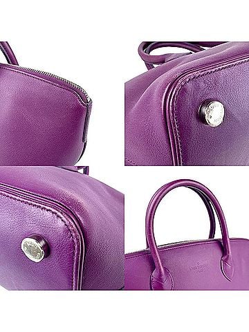 Louis Vuitton Purple Leather Handbag (view 2)