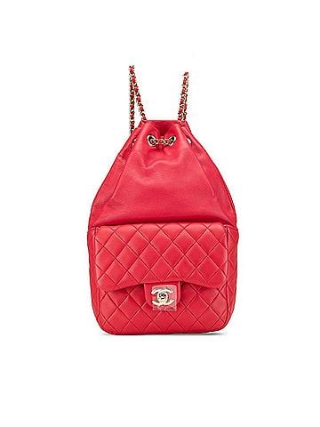 Chanel Red Color Leather Backpack (view 1)