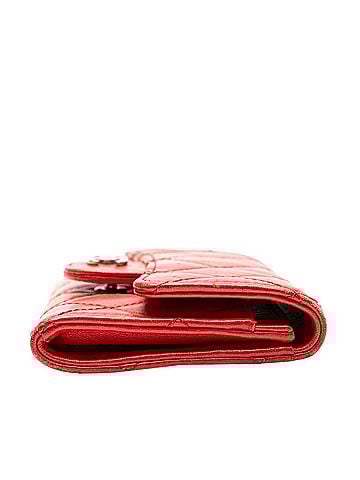 Chanel Red Color Leather Card Case (view 2)