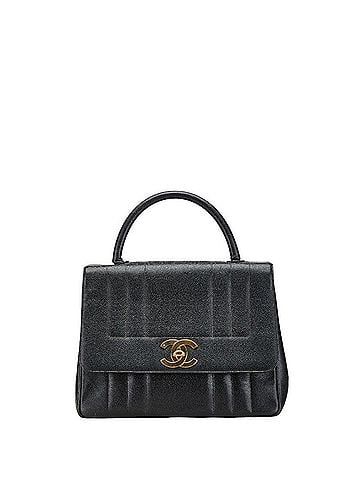 Chanel Black Grained Calfskin Handbag (view 1)