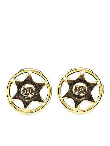 Chanel Gold Gold Plating Clip Earrings (view 1)