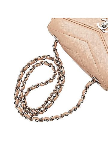 Chanel Beige Grained Calfskin Shoulder Bag (view 2)