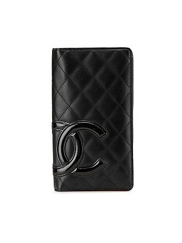 Chanel Black Pink Leather Long Wallet (Bi-Fold) (view 1)