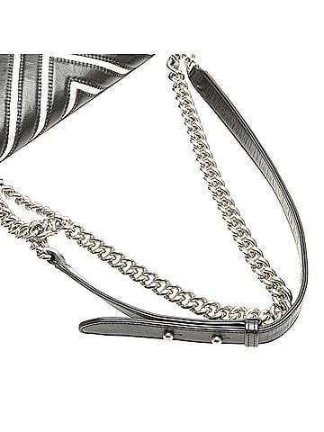 Chanel Black Silver Leather Shoulder Bag (view 2)