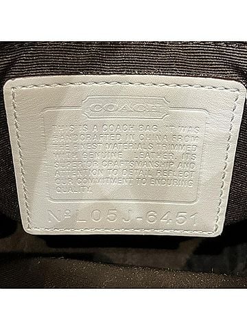 Coach Brown White Canvas Leather Shoulder Bag (view 2)