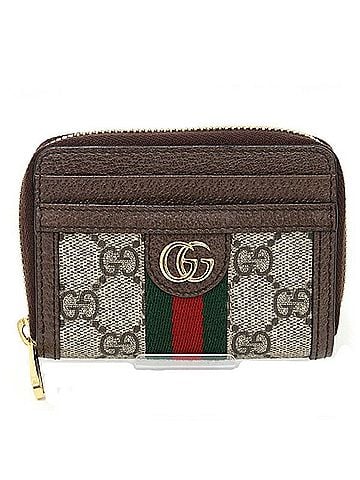 Gucci Beige Brown Green Red Color Gg Supreme Card Case (view 1)