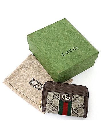 Gucci Beige Brown Green Red Color Gg Supreme Card Case (view 2)