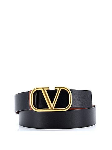 Valentino Garavani VLogo Reversible Belt Leather Wide (view 1)