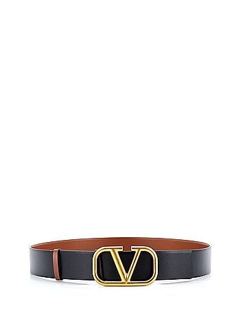 Valentino Garavani VLogo Reversible Belt Leather Wide (view 2)