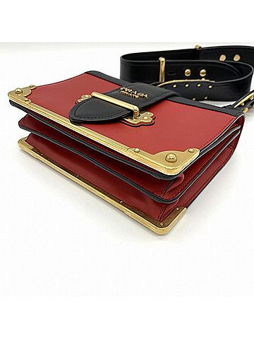 Prada Red Color Leather Shoulder Bag (view 2)