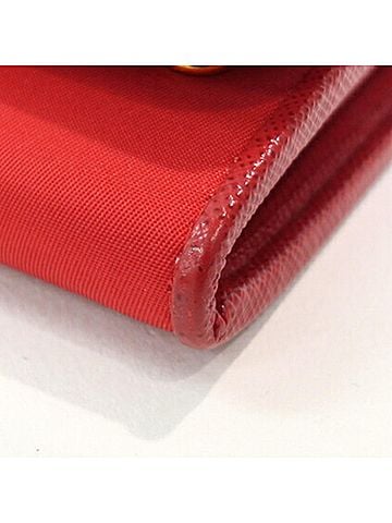 Prada Red Color Nylon Leather Long Wallet (Bi-Fold) (view 2)