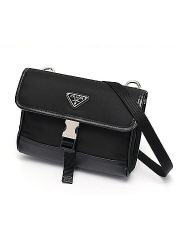 Prada Black Fabric Leather Shoulder Bag (view 1)