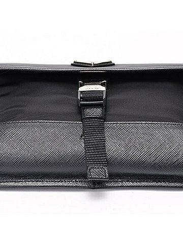 Prada Black Fabric Leather Shoulder Bag (view 2)