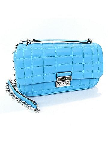 Michael Kors Light Blue Leather Shoulder Bag (view 1)