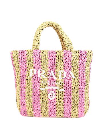 Prada Brown Pink Viscose Handbag (view 1)