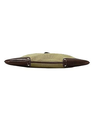 Prada Beige Brown Canvas Leather Shoulder Bag (view 2)