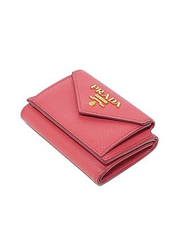 Prada Peonia Pink Leather Wallet (Tri-Fold) (view 2)