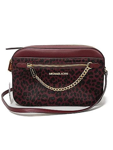 Michael Kors Wine Leather Shoulder Bag (view 1)