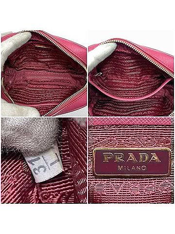 Prada Pink Leather Pochette Shoulder Bag (view 2)