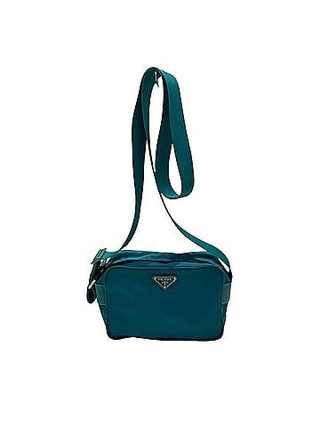Prada Turquoise Nylon Pochette Shoulder Bag (view 1)