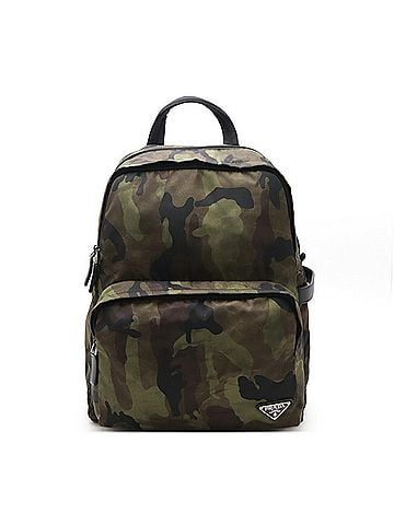 Prada Black Multi-Color Nylon Leather Backpack (view 1)