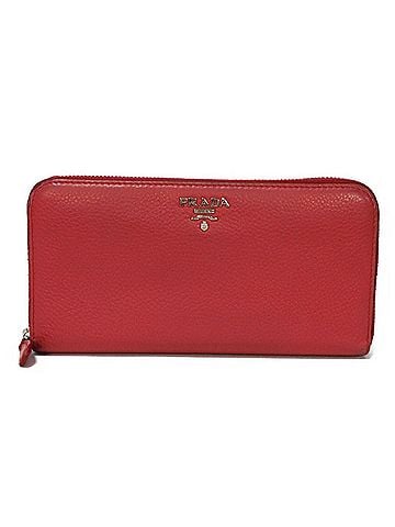 Prada Red Color Leather Long Wallet (Bi-Fold) (view 1)