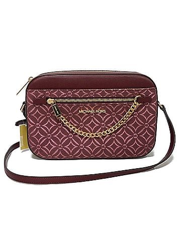 Michael Kors Wine Canvas Shoulder Bag (view 1)