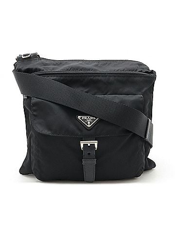 Prada Black Nero Nylon Leather Shoulder Bag (view 1)