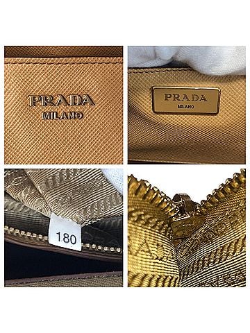 Prada Beige Leather Handbag Shoulder Bag (view 2)