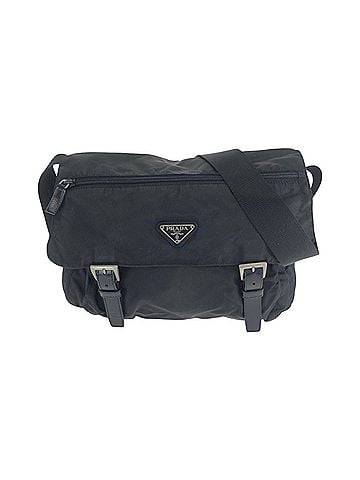 Prada Black Nylon Messenger Bag Shoulder Bag (view 1)