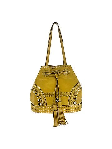 Prada Yellow Leather Shoulder Bag (view 1)