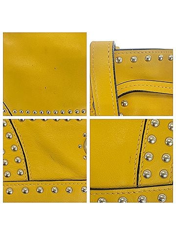 Prada Yellow Leather Shoulder Bag (view 2)
