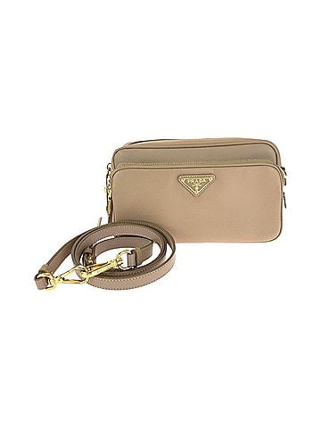 Prada Pink Beige Leather Pochette Shoulder Bag (view 1)