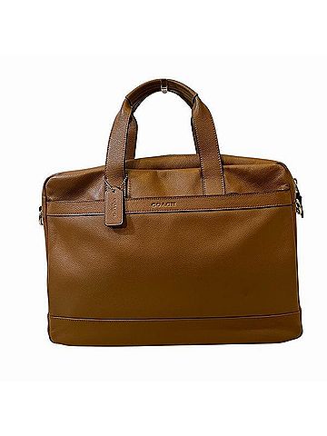 Coach Camel Leather Briefcase Tote Bag (view 1)