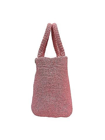 Prada Pink Raffia Handbag Shoulder Bag (view 2)