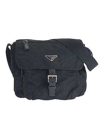Prada Black Nylon Leather Pochette Shoulder Bag (view 1)