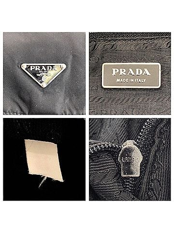 Prada Black Nylon Leather Pochette Shoulder Bag (view 2)