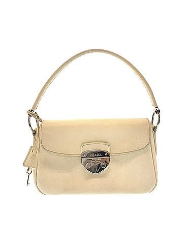 Prada White Leather Handbag Shoulder Bag (view 1)
